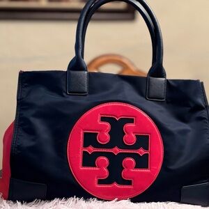 Tory Burch tote bag, Navy and Red